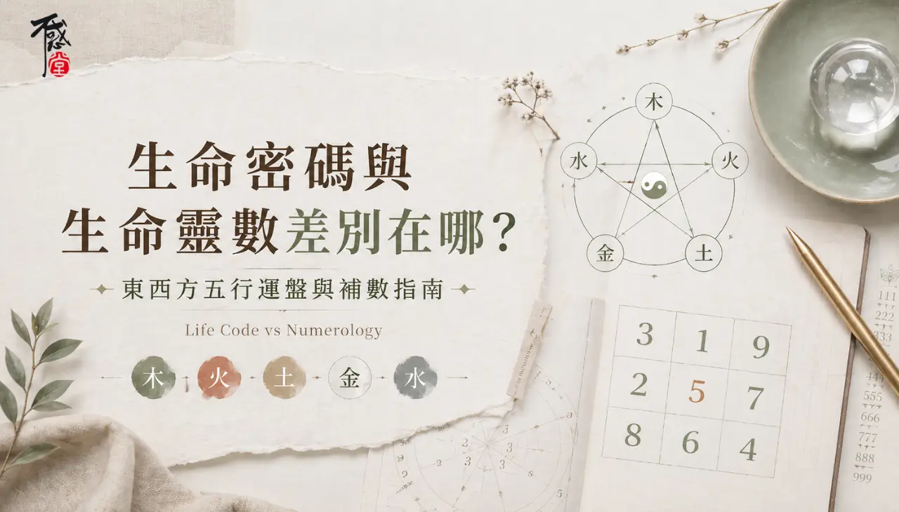 生命密碼與生命靈數差別說明，東西方五行運盤與補數指南