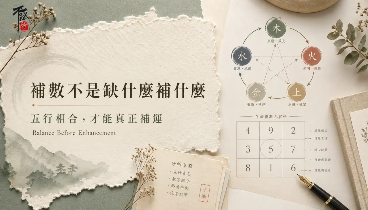 補數不是缺什麼補什麼，五行相合才能真正補運的生命密碼